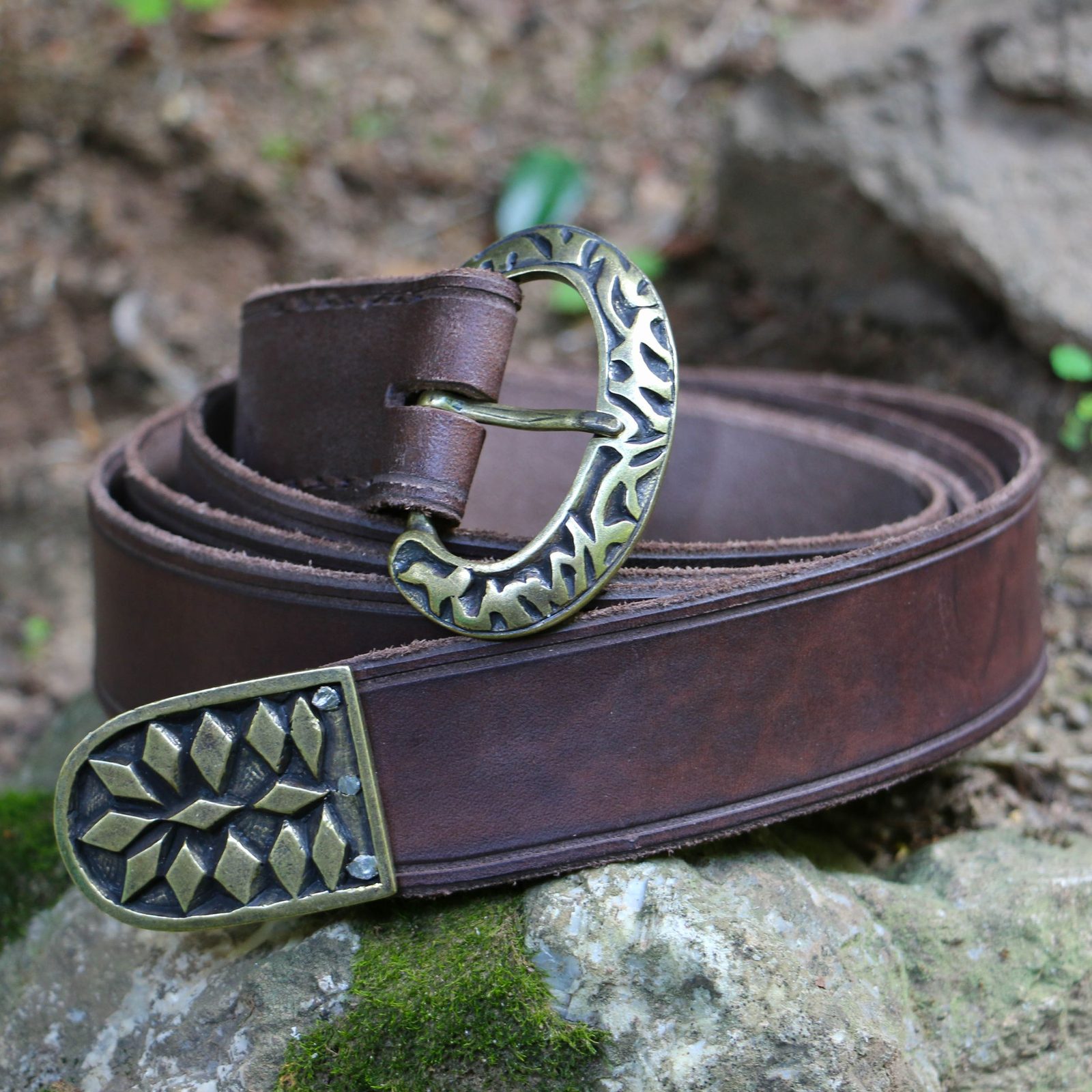 Early Medieval brown Leather Belt Wulflund