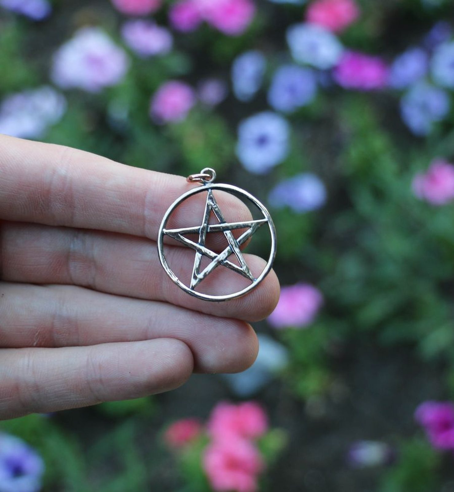 Celtic Moon Pentacle Pendant Wiccan Pagan Sterling Silver | FREE