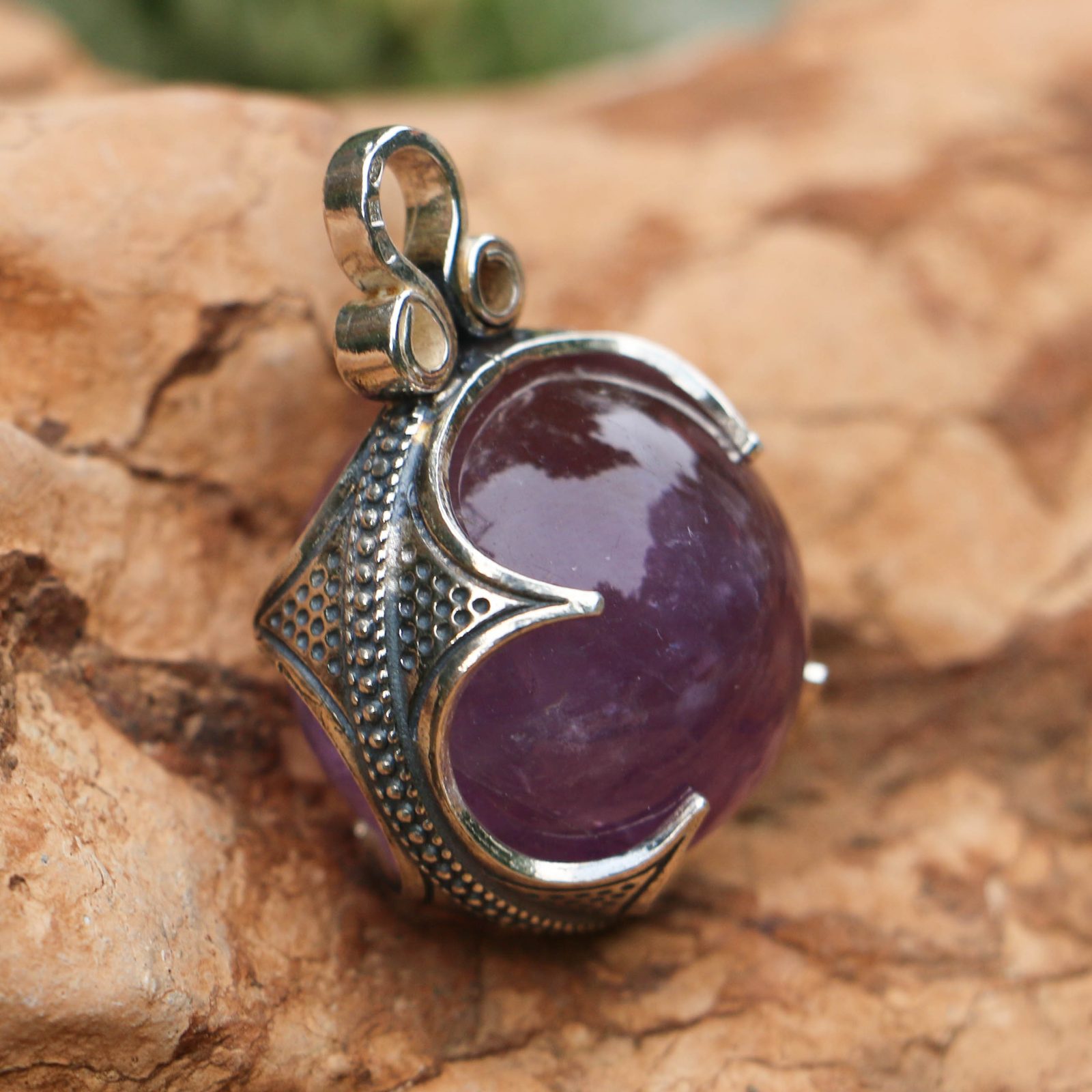 Viking Amethyst Ball Pendant, Gotland, silver Wulflund