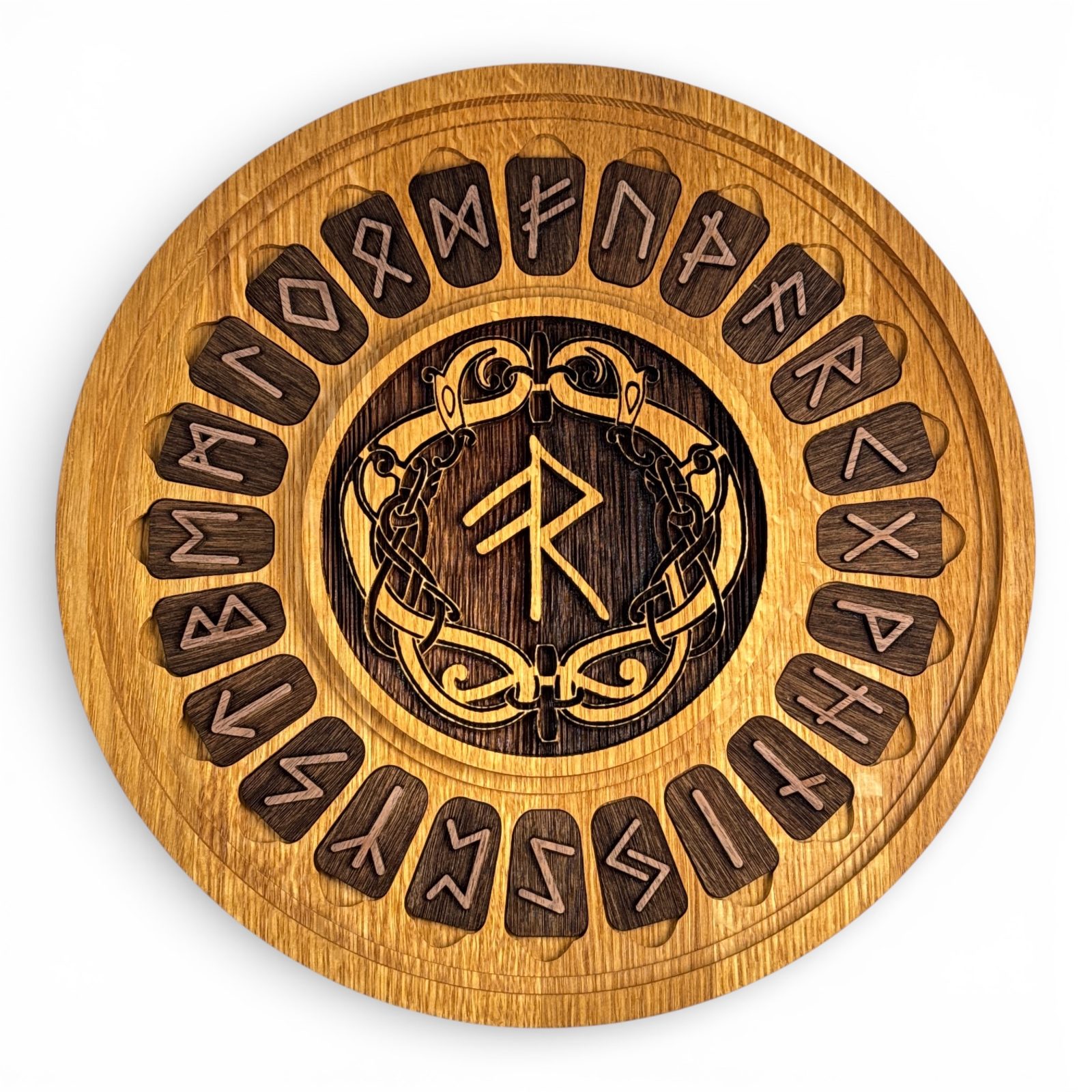 HUGINN and MUNINN - WOODEN RUNES FUTHARK SET Wulflund
