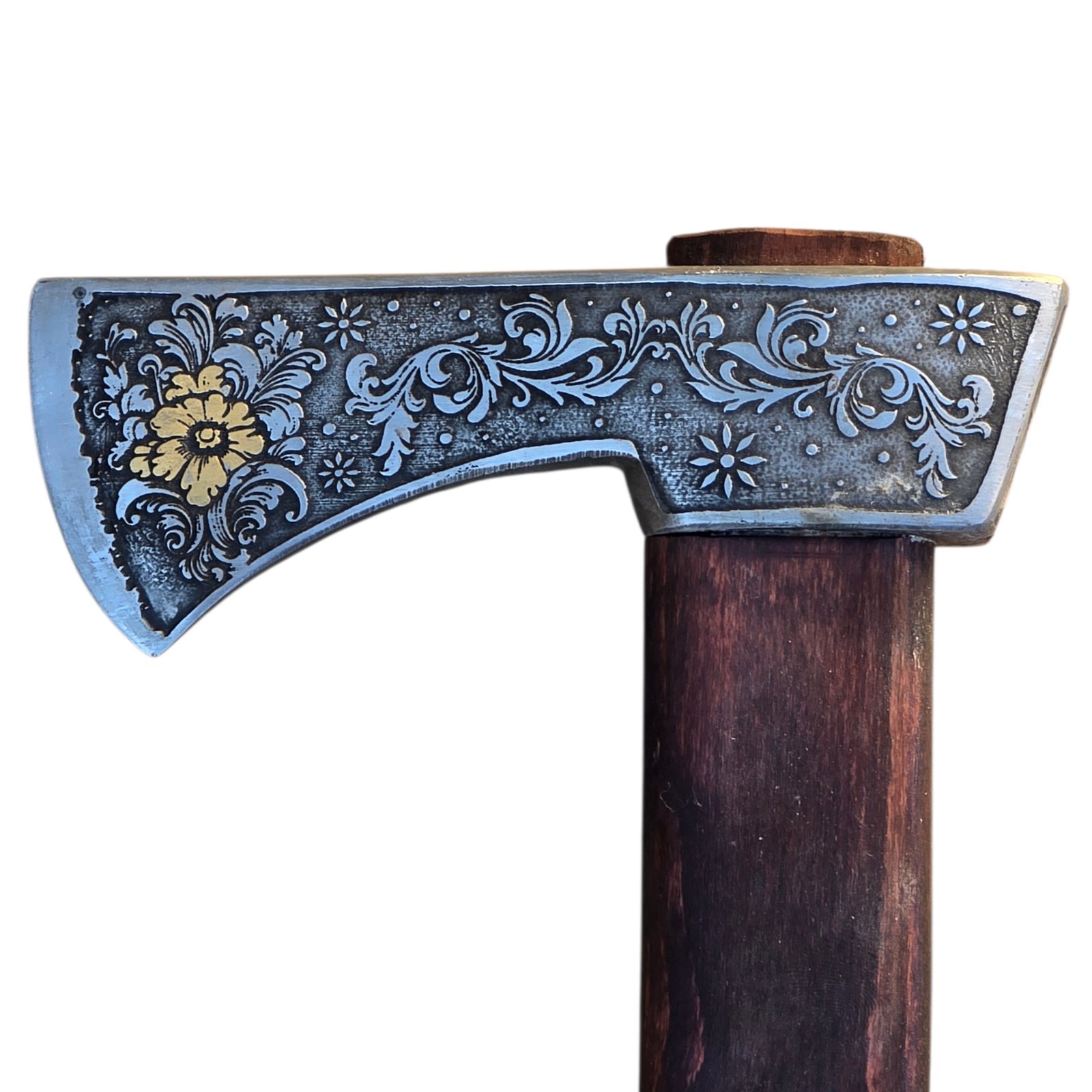 FLORA Wallachian Axe, traditional shepherd's axe - etched, gold