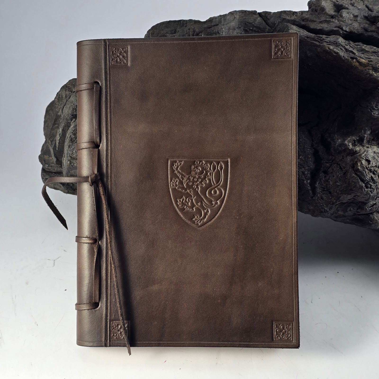 BOHEMIA, medieval leather notebook, unlined, brown Wulflund