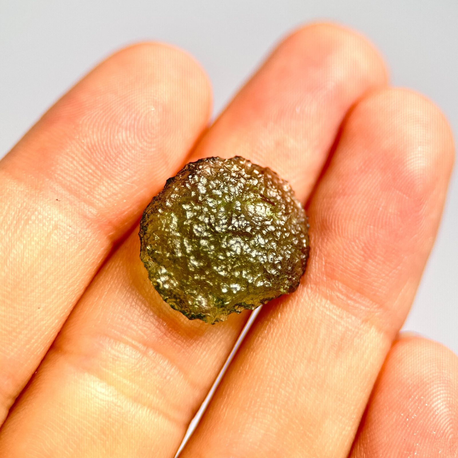 Moldavite Tektite Véritable - 3,05 Carats - Verte Profonde - Naturelle Non Chauffée - République Tchèque