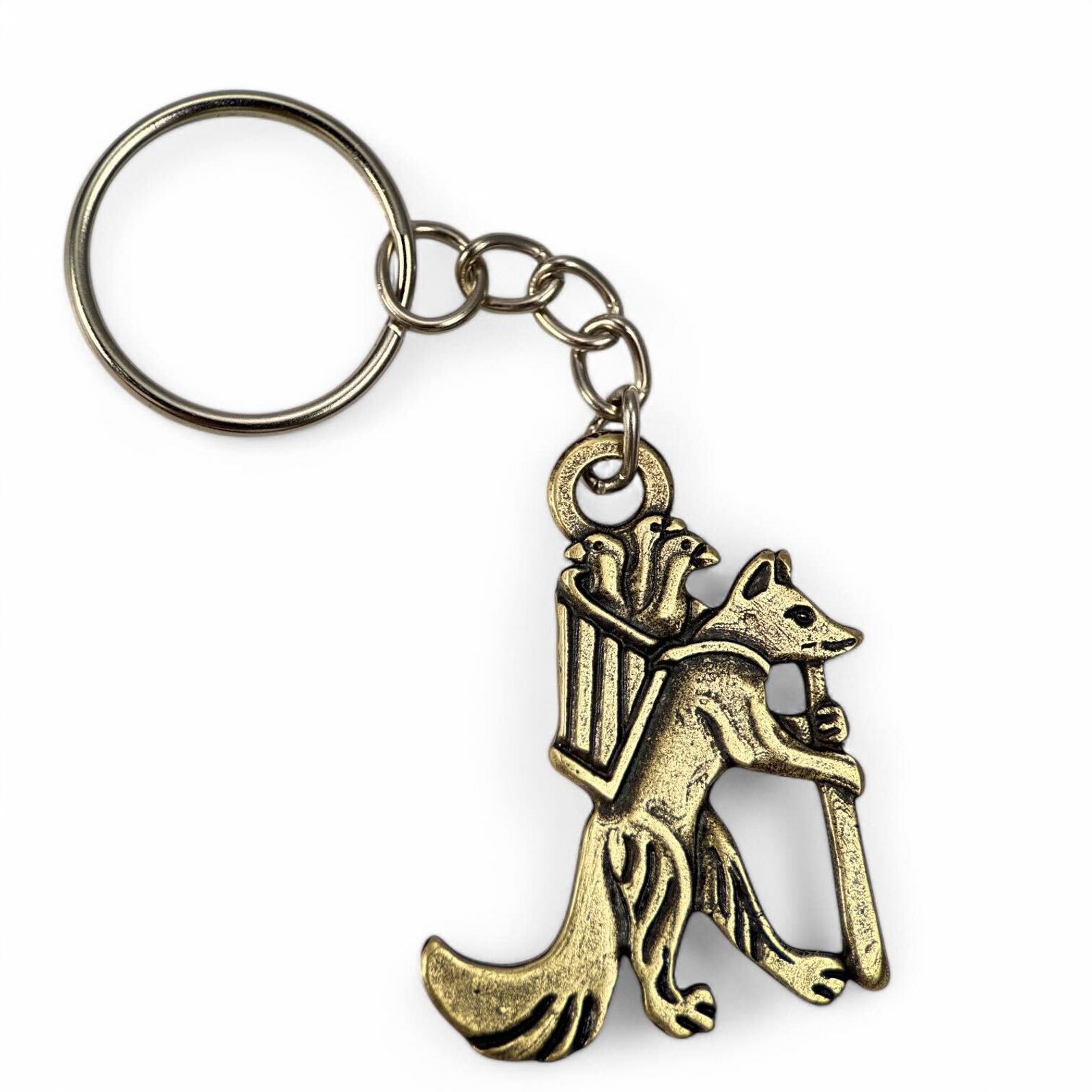 Fox with geese, a key chain, Kingdom Come: Deliverance II, zinc