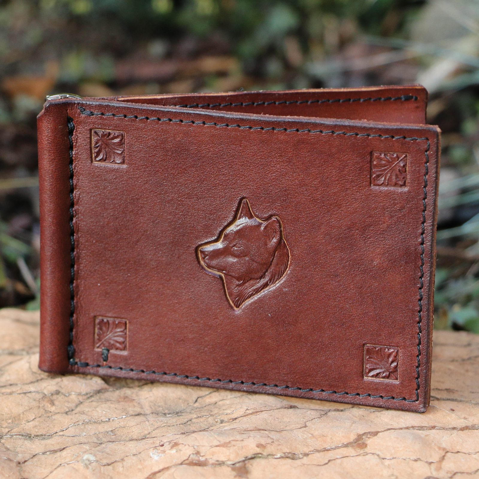 WARP＆WOOF ウォレット 茶 WARP AND WOOF original leather wallet ワープ&ウーフ スタッズ