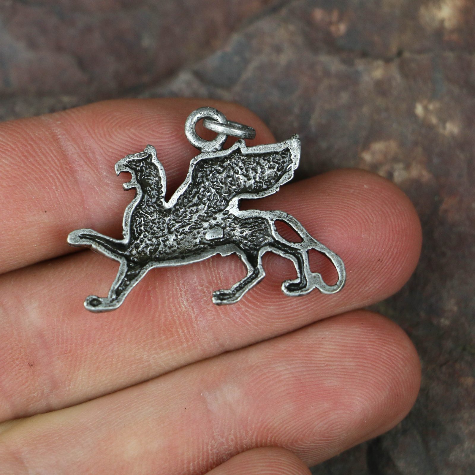 SCYTHIAN GRIFFIN, pendant, zinc antique silver Wulflund