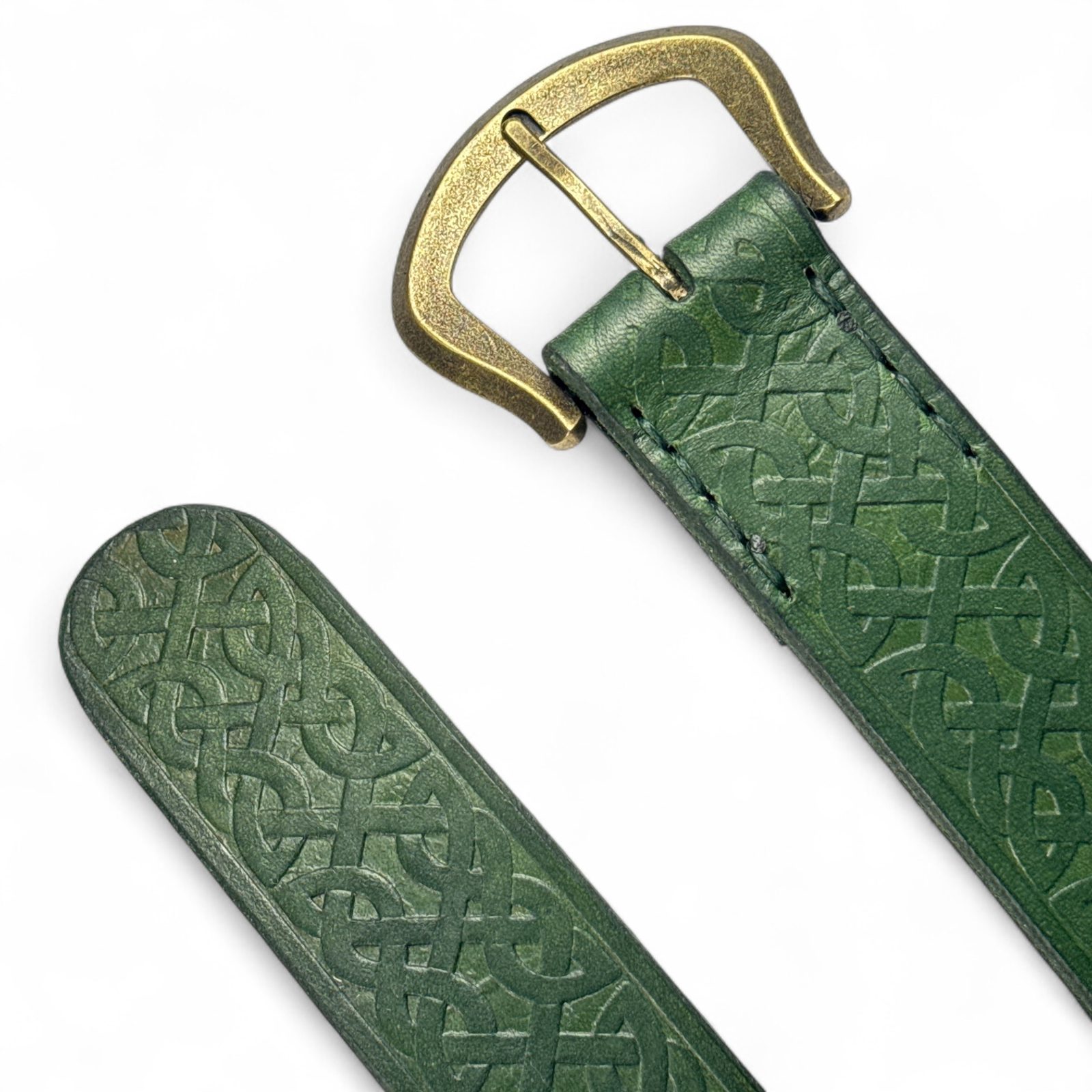 CELTICA, Leather Belt, green Wulflund