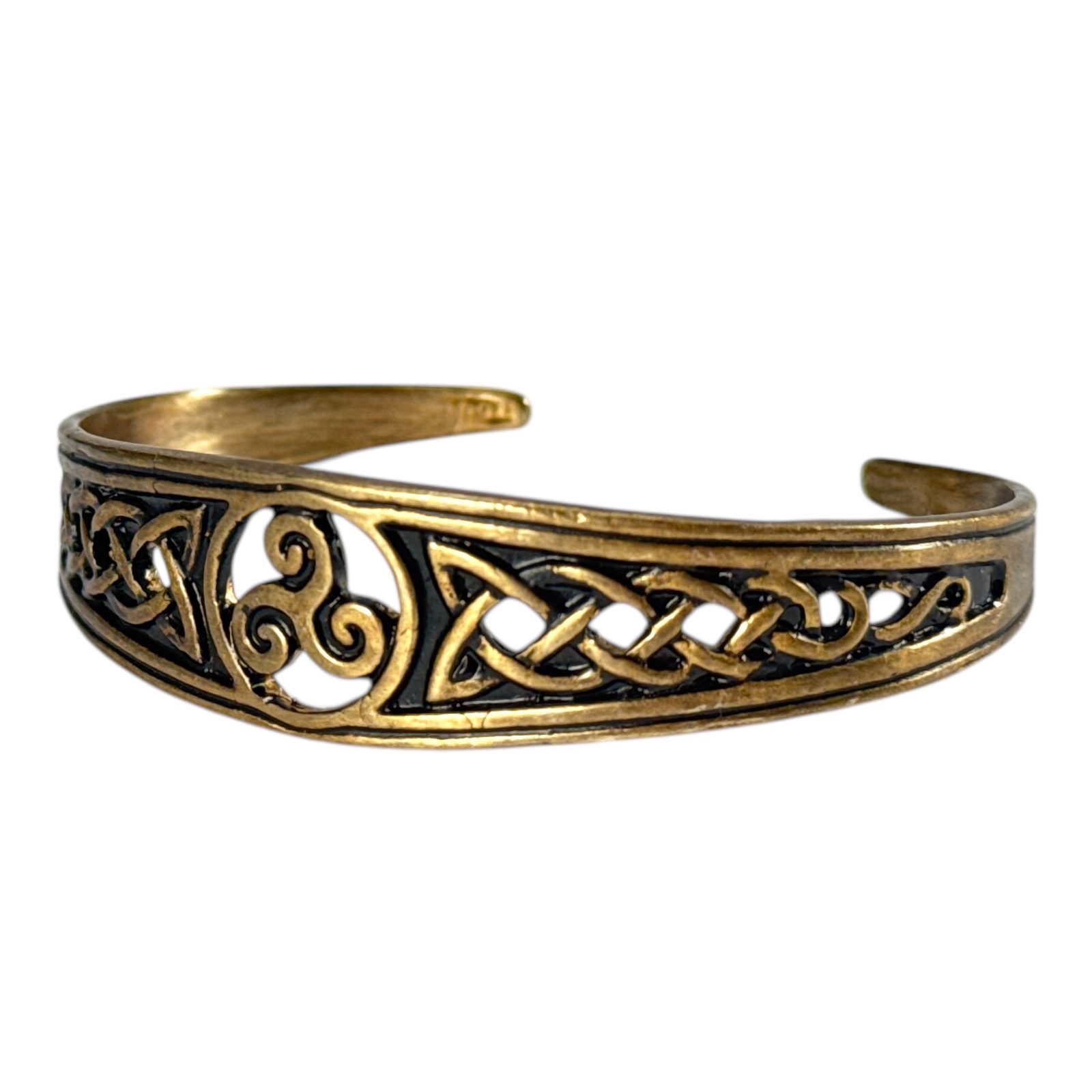 Bracelet Celtique Argenté Décor Triskel Ajouré - Bijou Régional Bretagne, Occasion