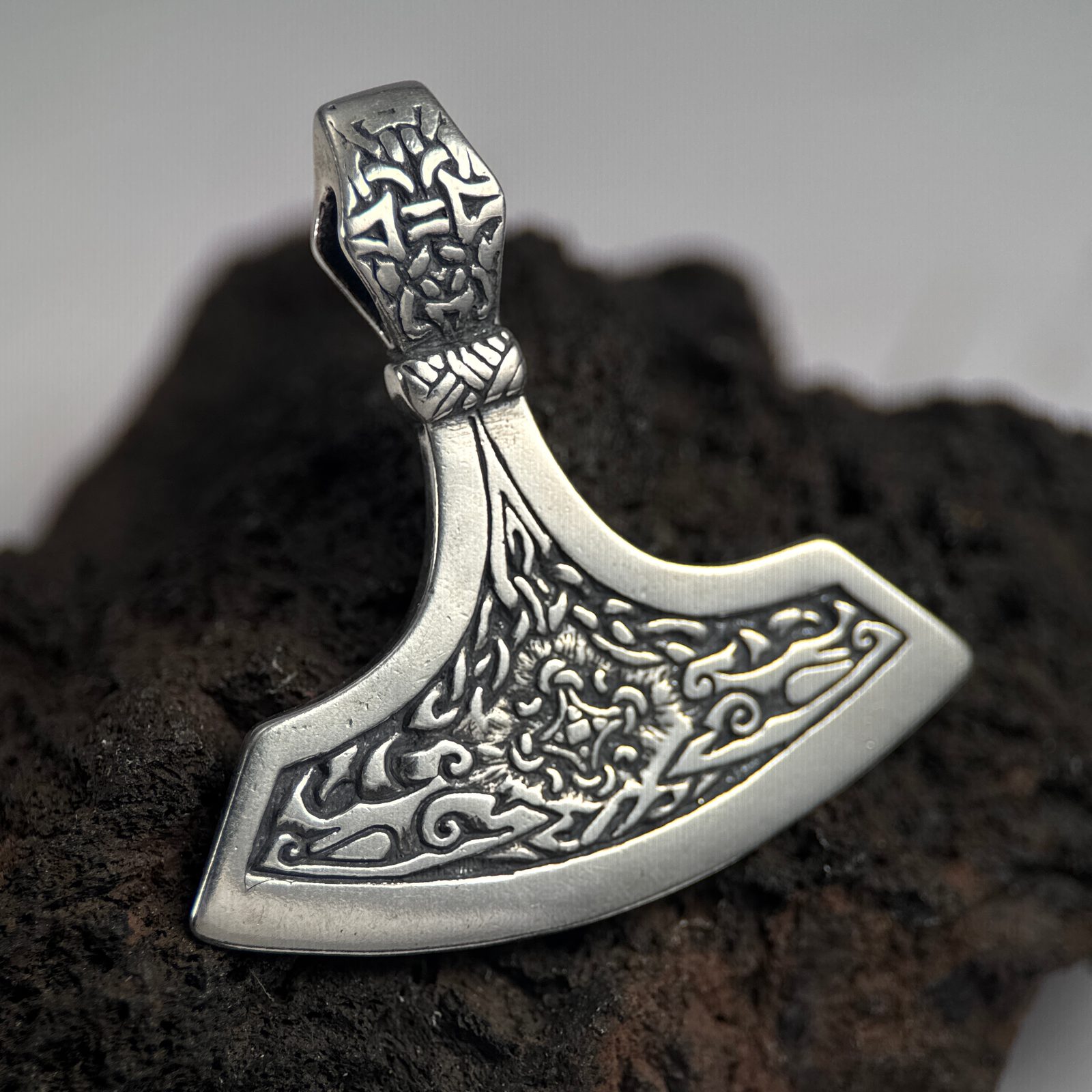 HERSIR, Norse Axe, silver pendant Wulflund