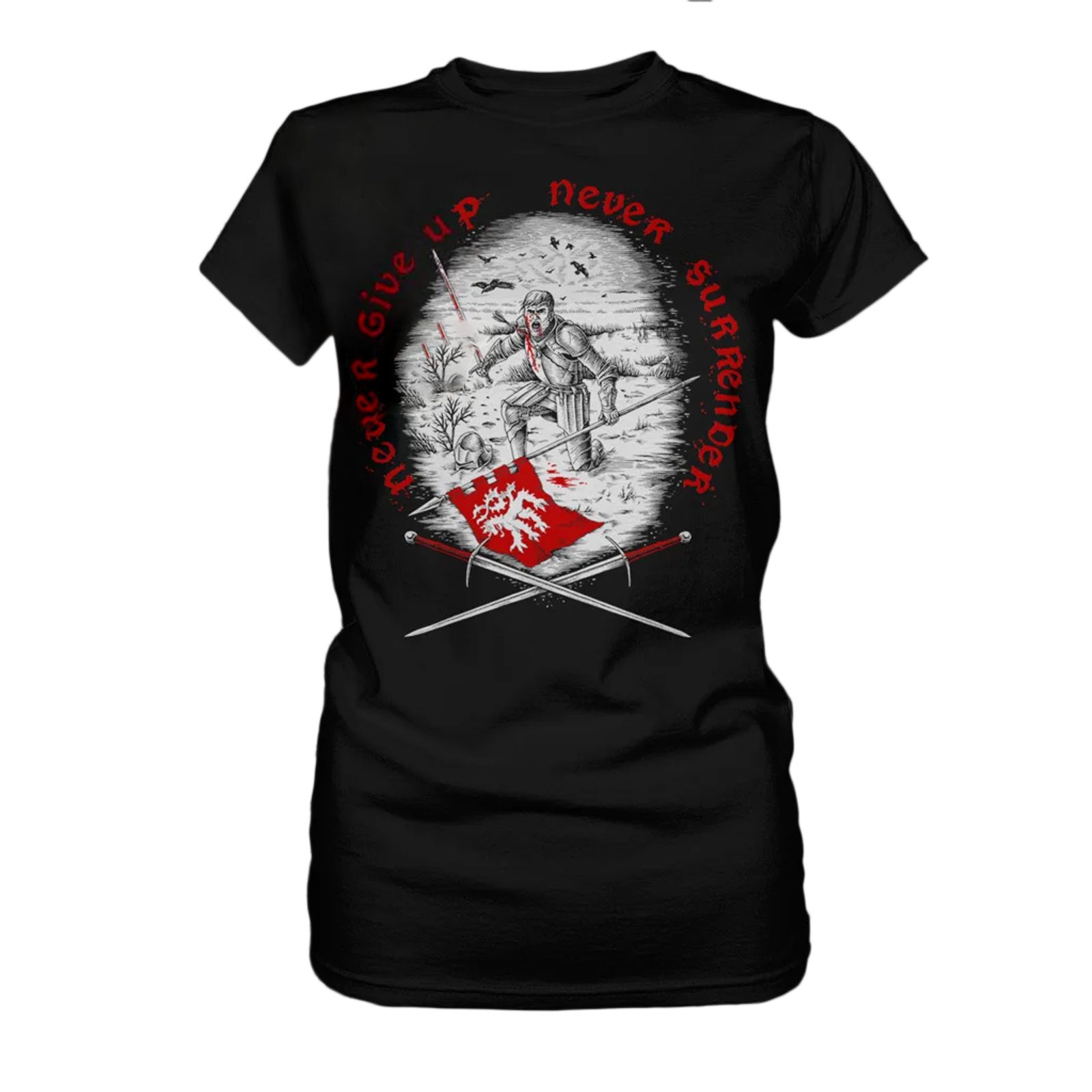 Never Give Up, Never Surrender, woman´s T-Shirt Wulflund