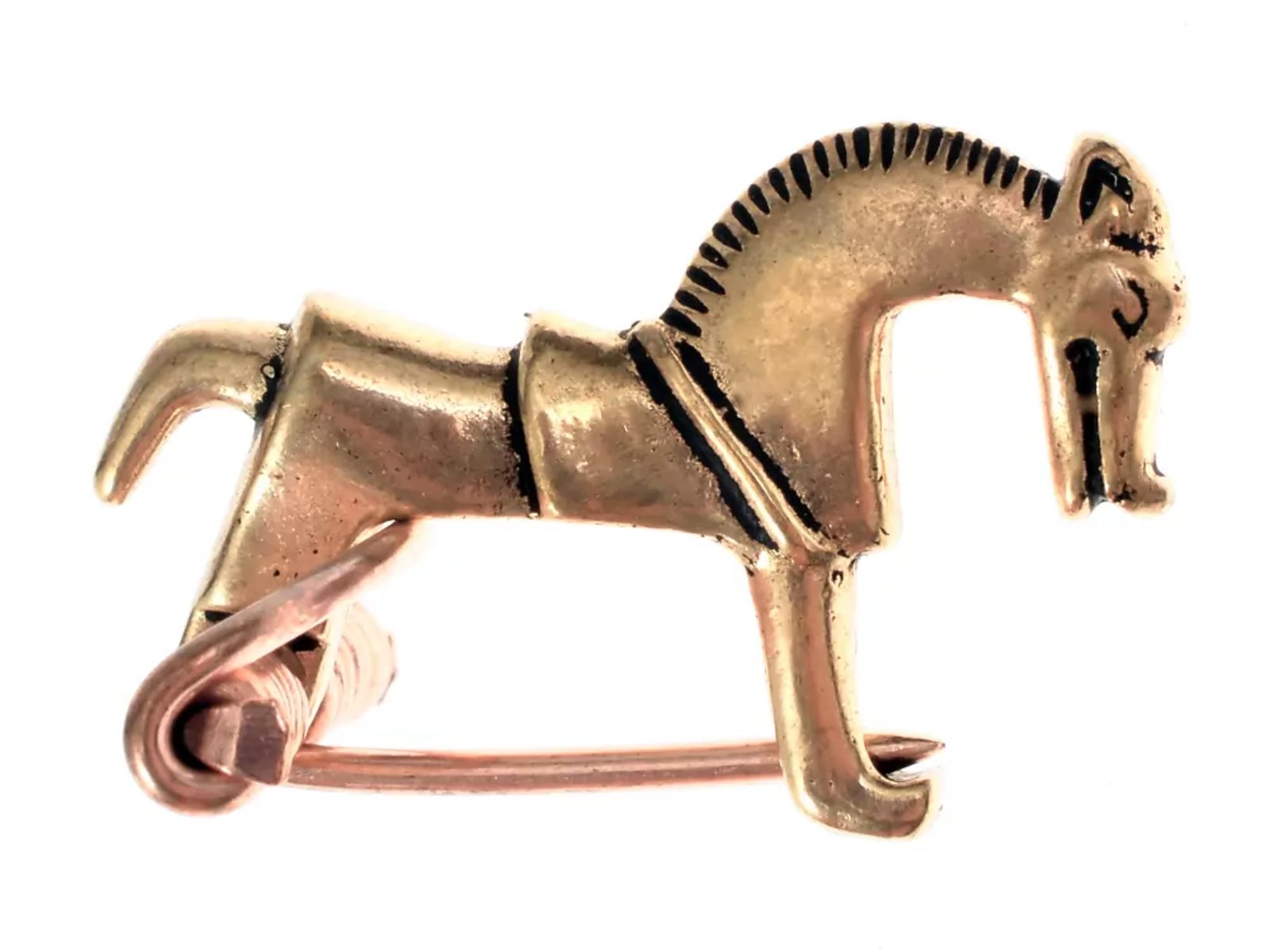 Broche Ancienne Fer à Cheval Or 18k, Diamants et Saphirs – B