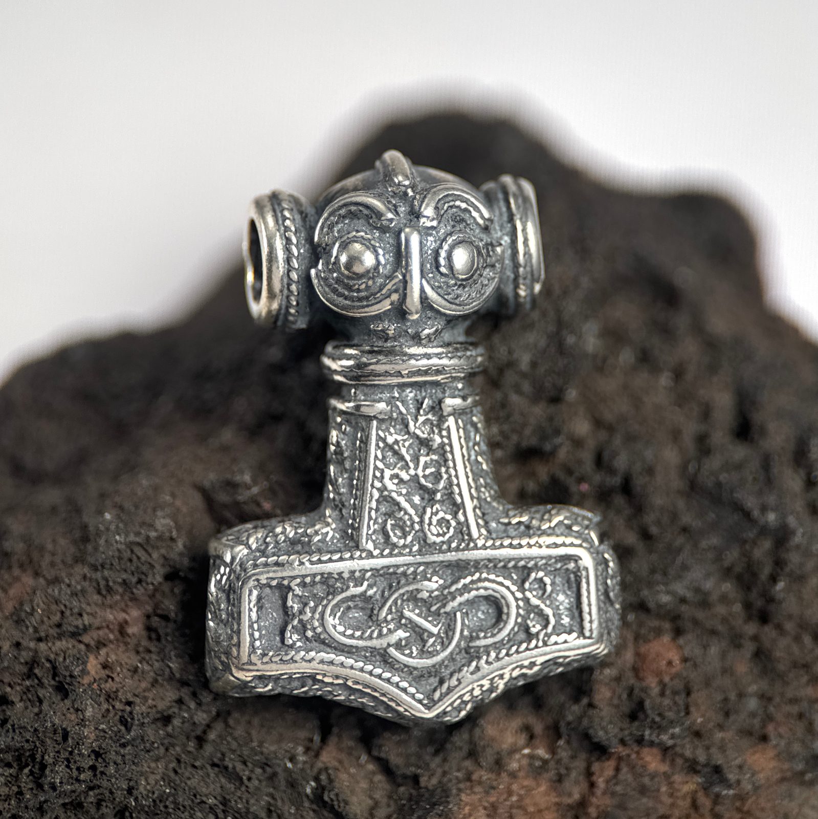 NKlaus Orecchini Uomo Martello Di Thor - Argento 925 Celtico - 14mm - Modello 4346 - 5
