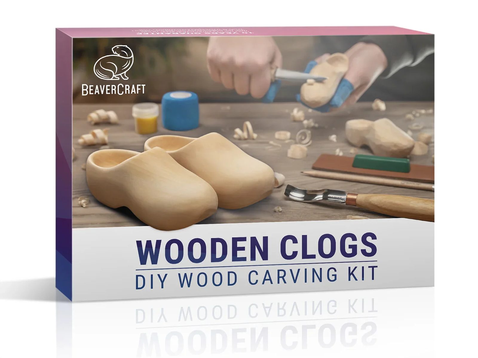 BeaverCraft DIY10 Wooden Clogs Carving Kit Wulflund