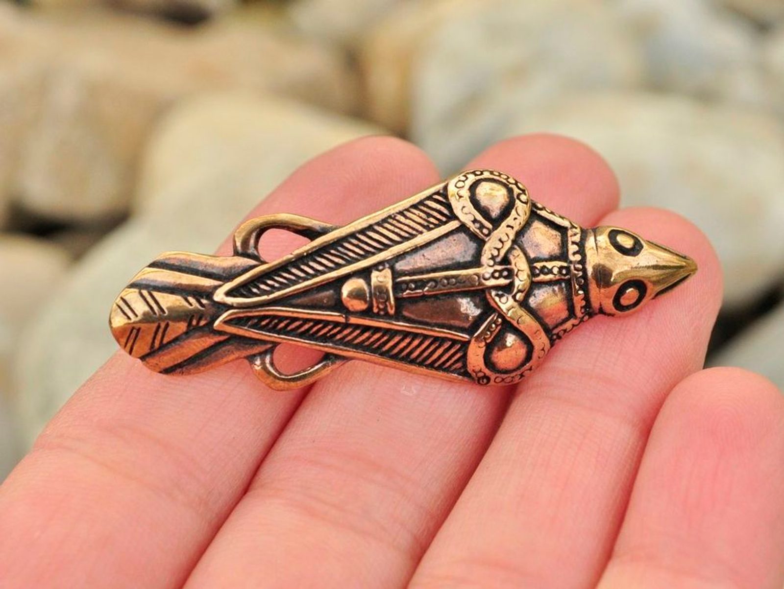 VIKING RAVEN BROOCH Oland Sweden bronze brooch