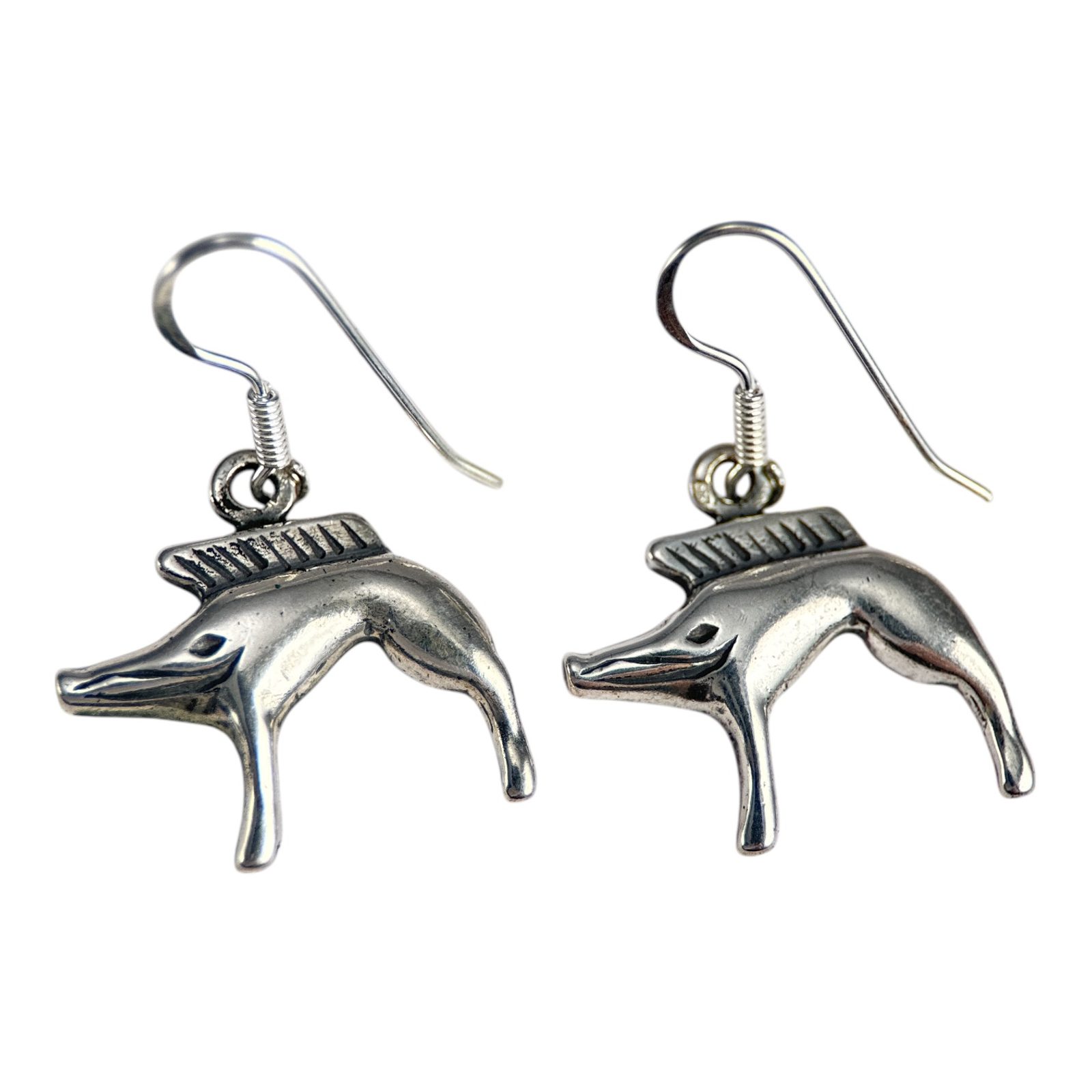 WILD BOAR, earrings, silver Wulflund