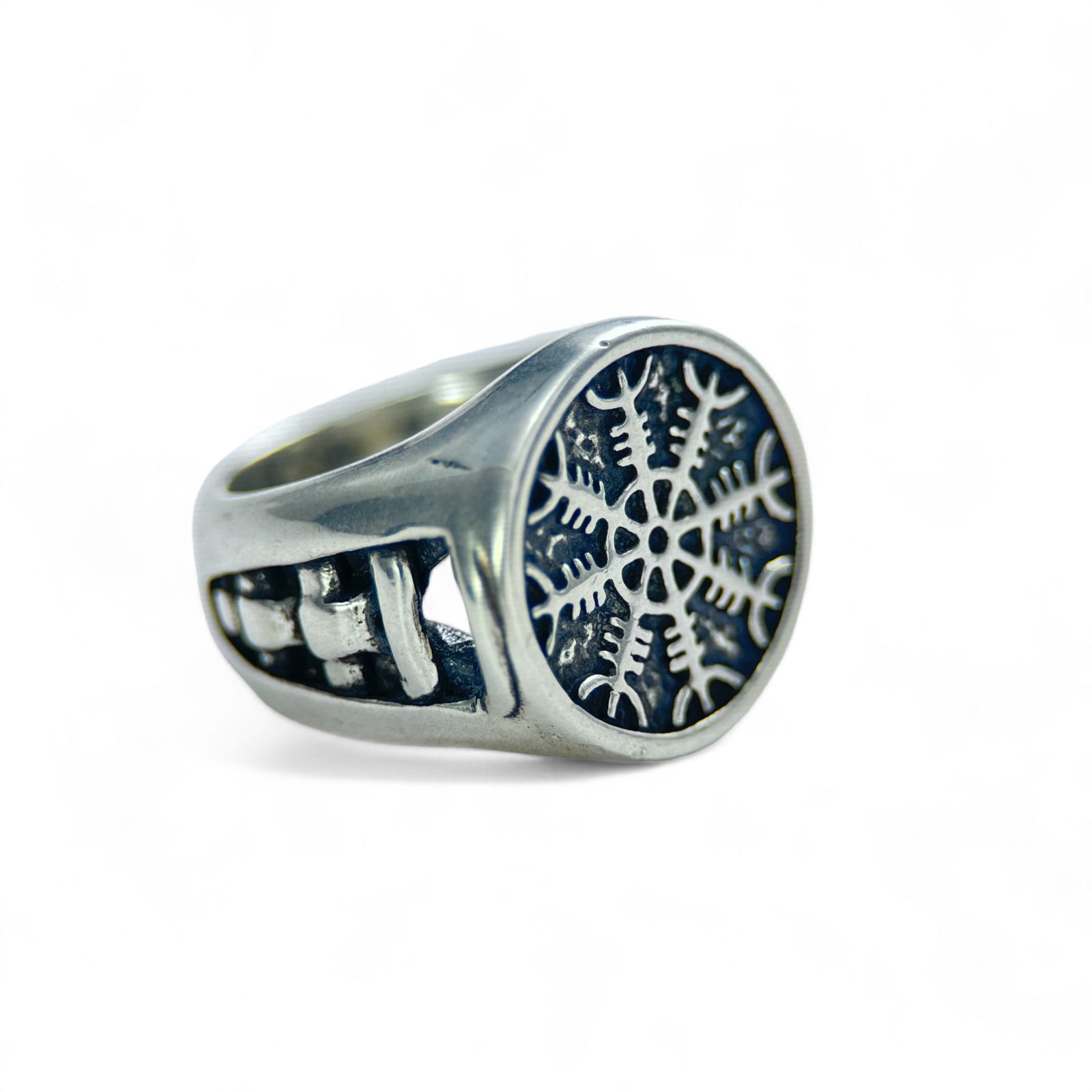 Aegishjálmur - Helm of Awe, Viking Ring, silver Wulflund