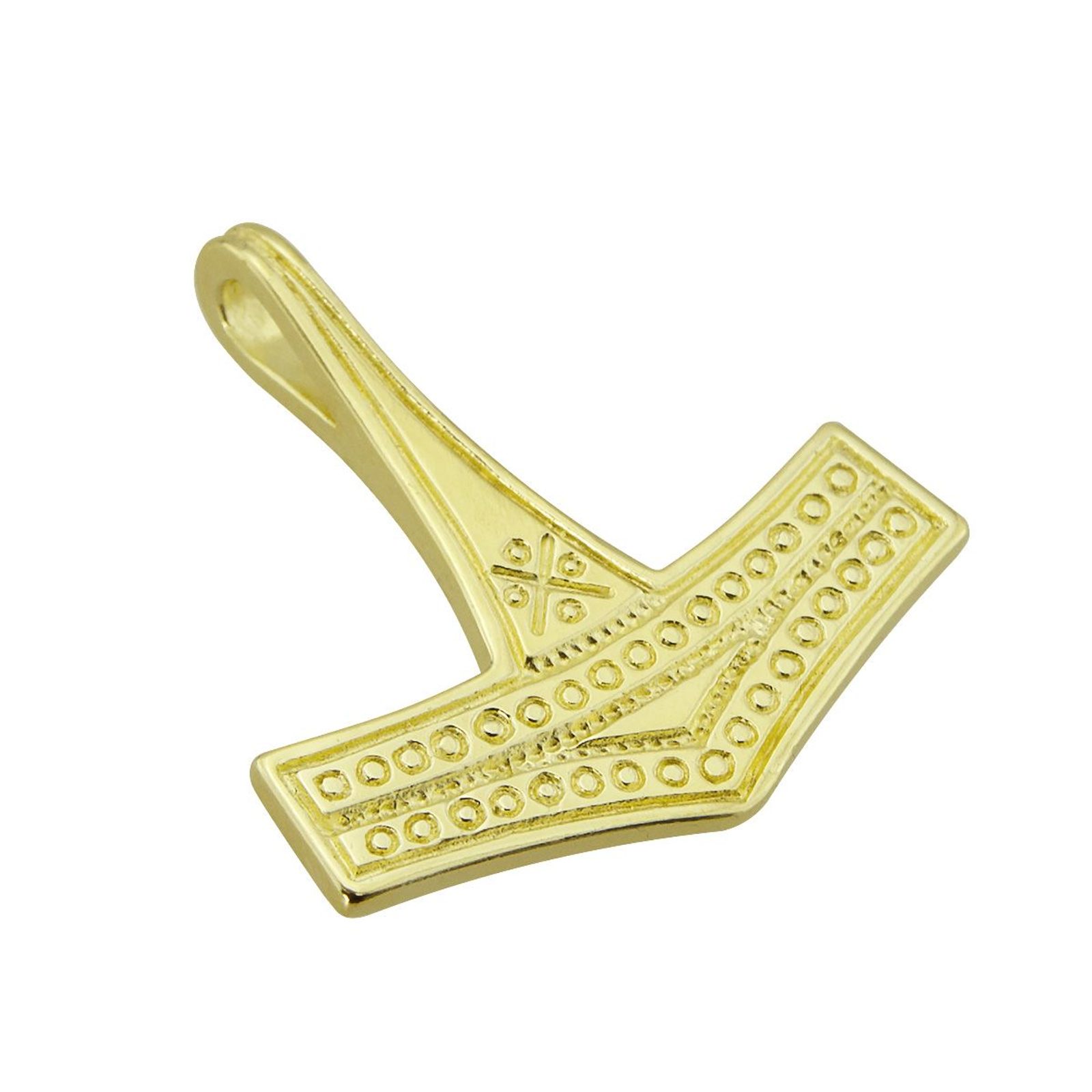 THOR'S HAMMER, ROMERSDAL, Denmark, replika pendant, 14K gold,