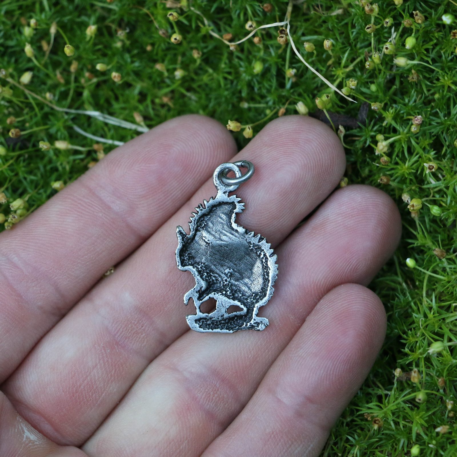 Pendentif Charivari Argent Vintage - Motif Griffe De Buse écureuil Dent - Fait Main - Allemagne