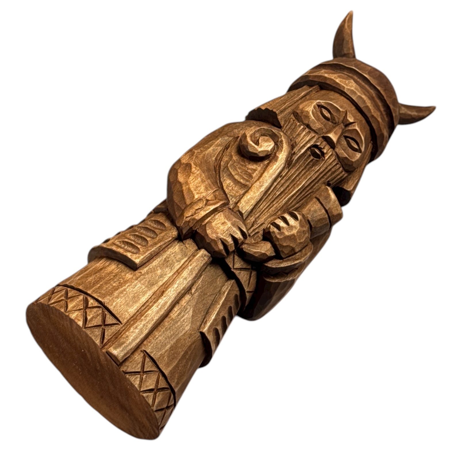 VELES, SLavic God, hand carved wooden statue Wulflund