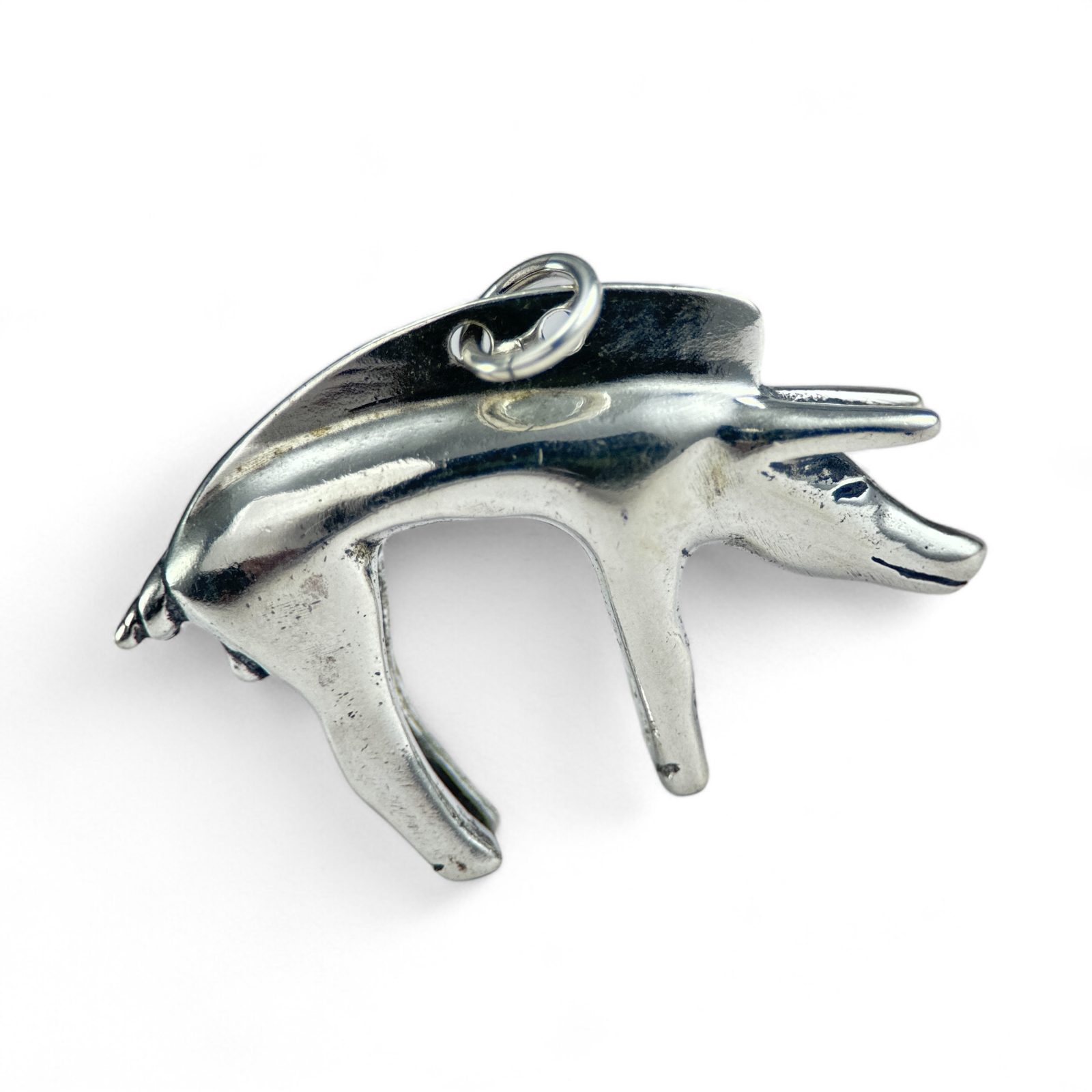 Pendentif Grand Sanglier En Argent Sterling 925 Massif - Style Remorque, Fabrication Allemagne, Neuf Avec étiquettes