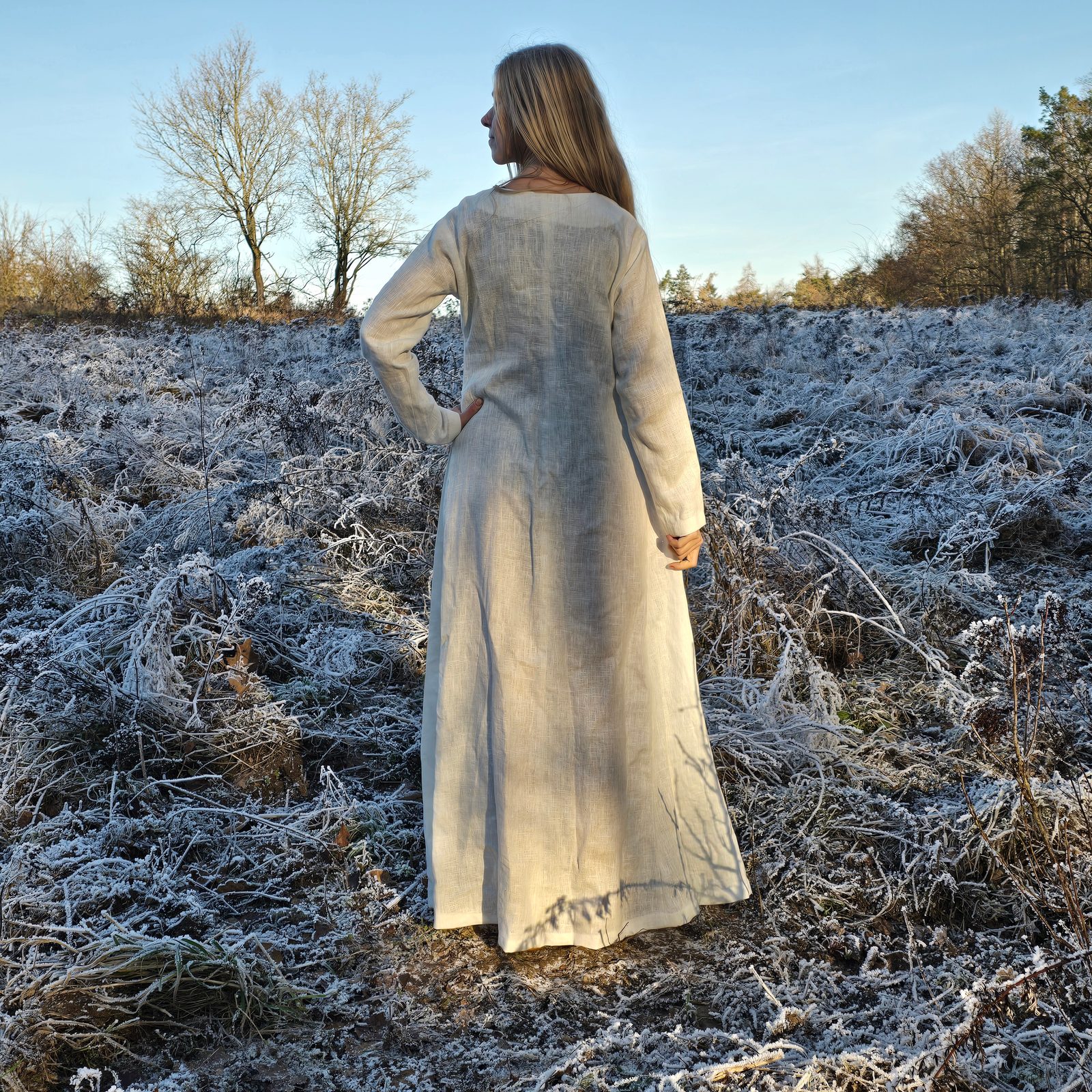 linen viking dress Brown Linen Viking Age Dress Lykos Leather