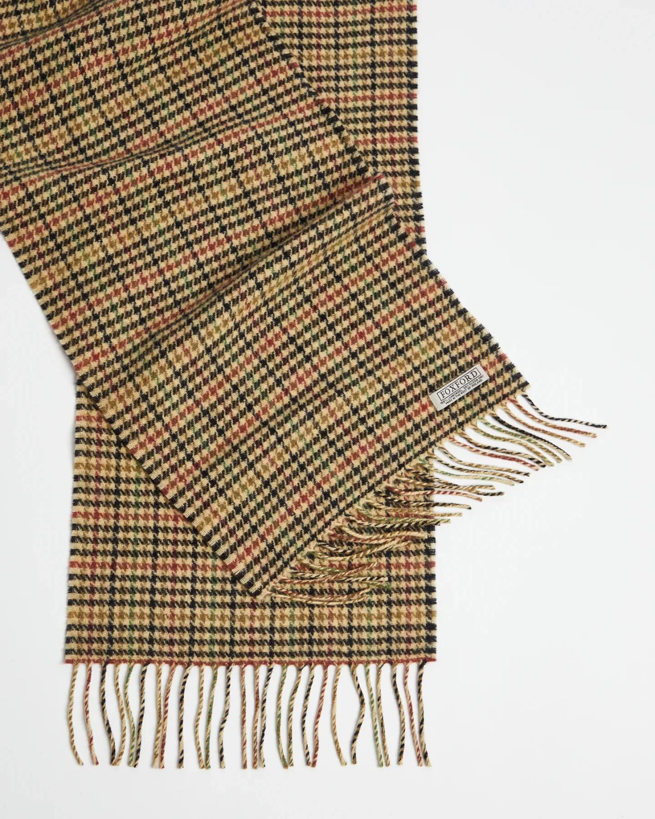 Irish Scarf, Foxford Modern Houndstooth Lambswool Scarf Wulflund