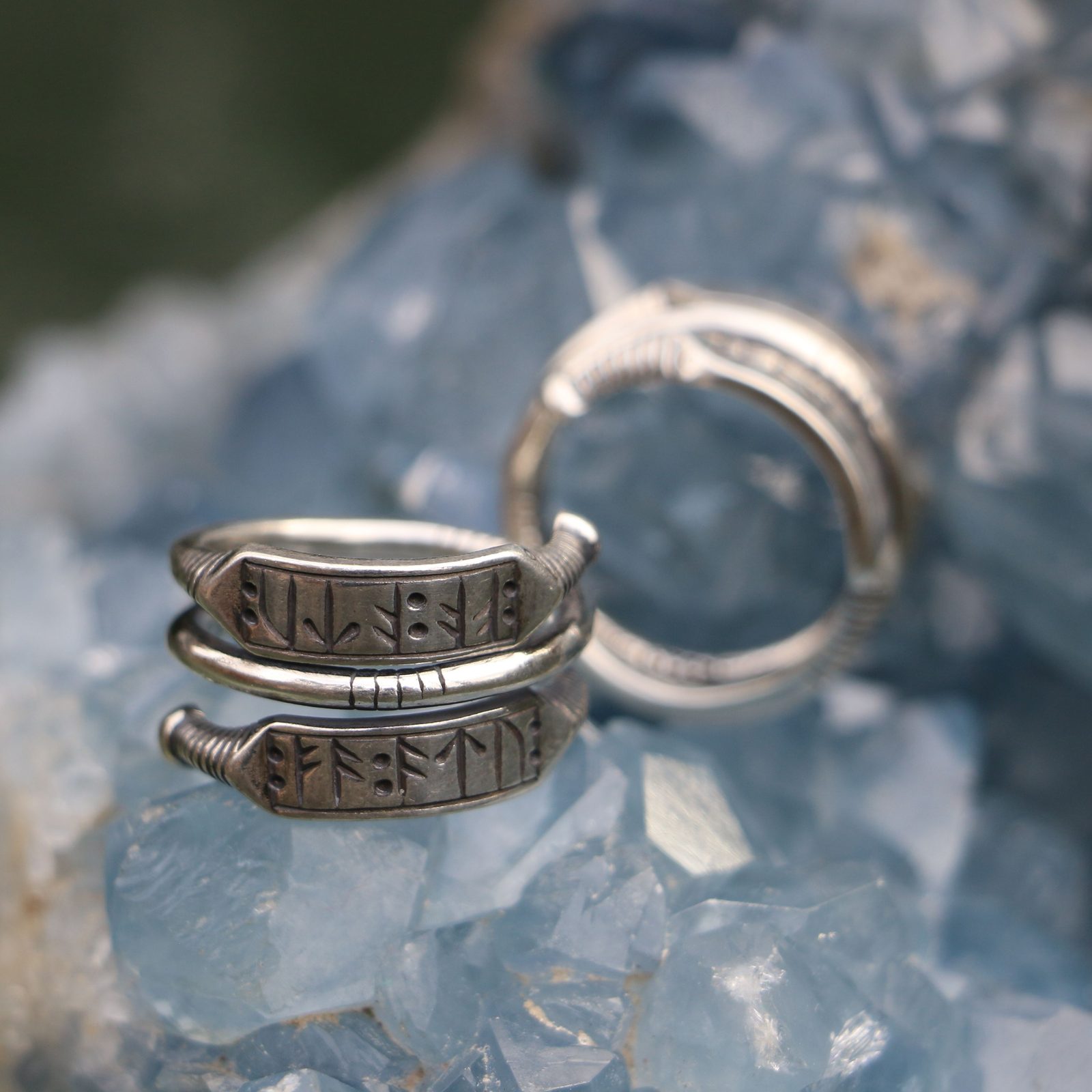 Sterling silver Viking rune ring, wealth, 925 Wulflund