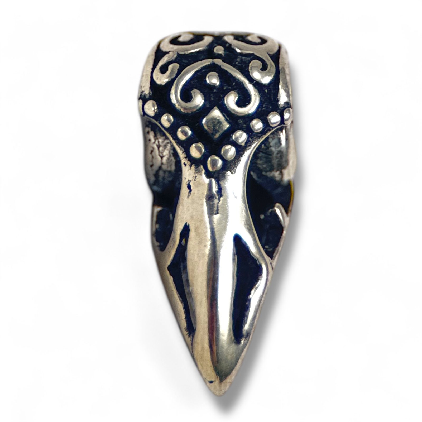 Sterling Silver Bird Skull Statement Ring – Large Raven