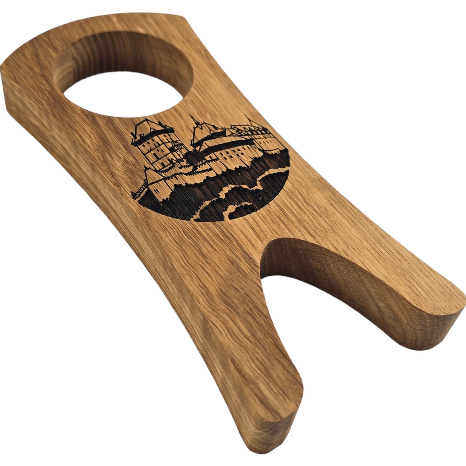 HORN STAND, Castle, wooden, oak Wulflund