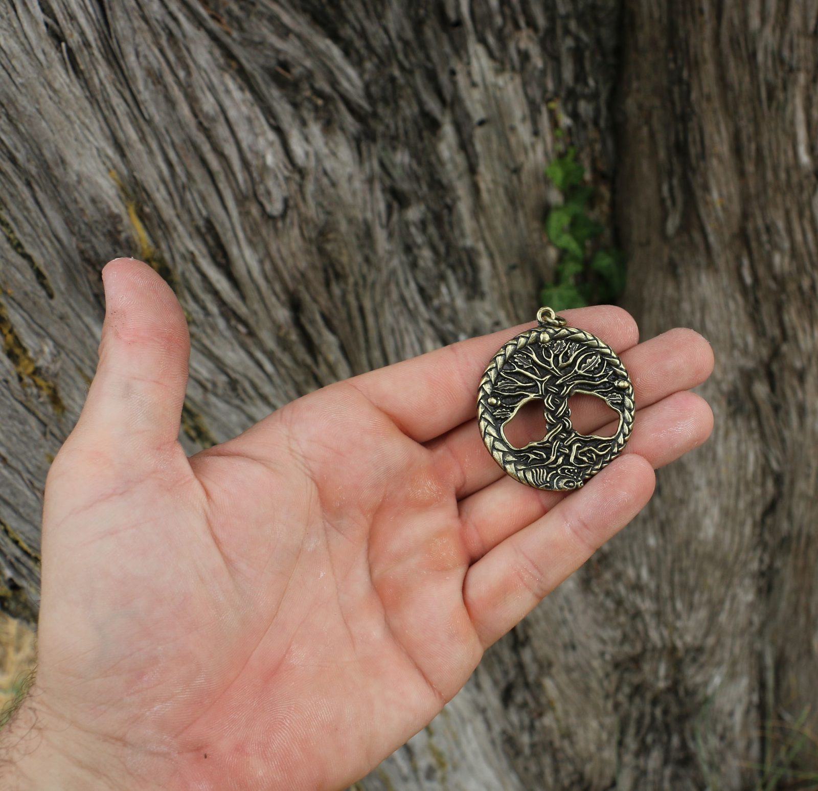 CELTIC OAK sacred Tree of Life Pendant zinc, antique brass Wulflund