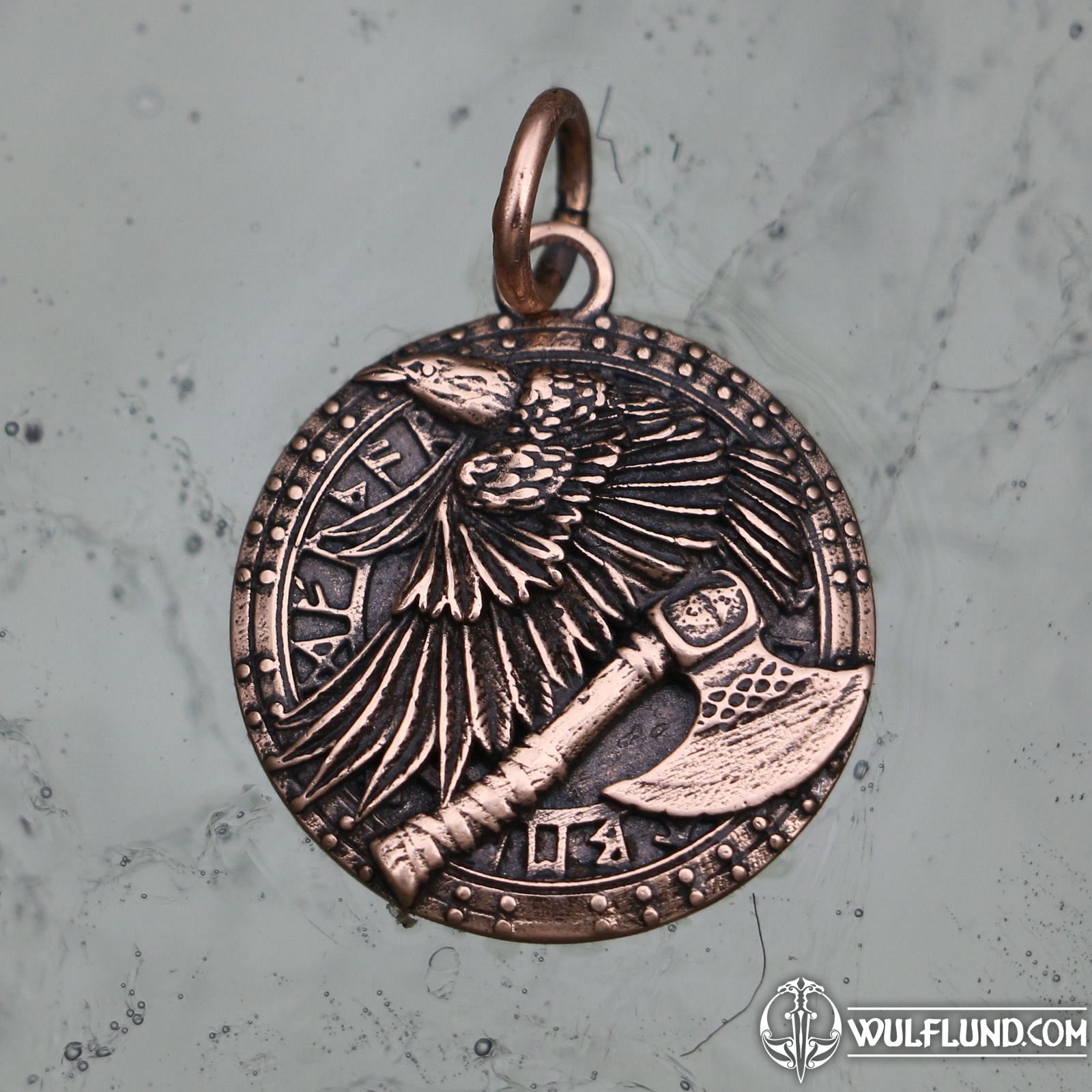 Bronze For Valhalla Viking Axe Hammer Raven Wall Plaque 27cm