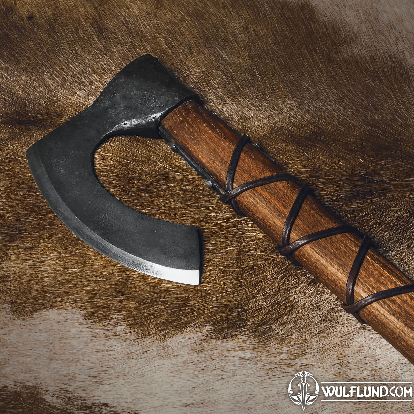 Hache Viking En Acier Au Carbone – Forgée Main – Manche Bois – Camping, Chasse