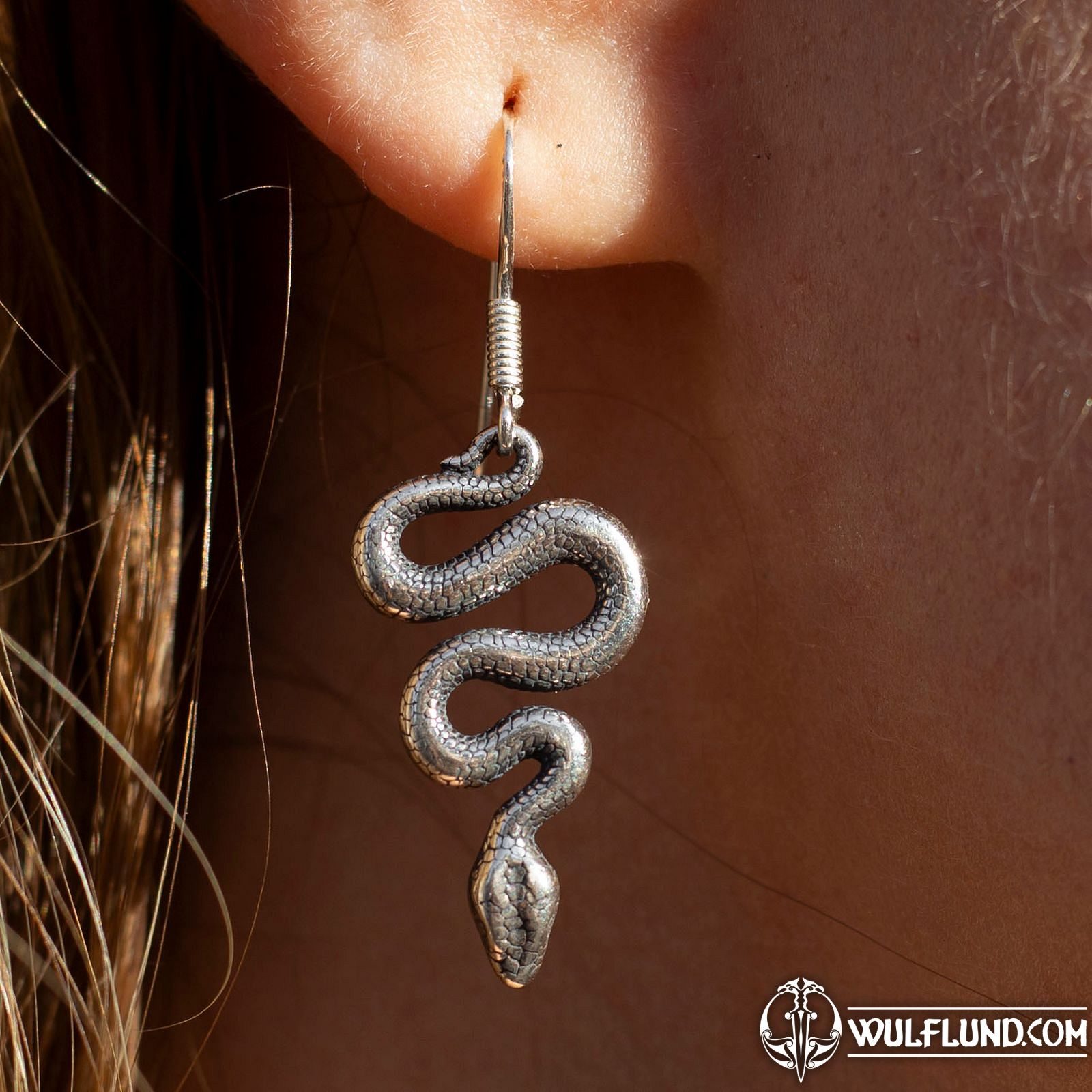 SNAKE silver earrings Ag 925 Drakkaria Earrings Silver jewellery Wulflund