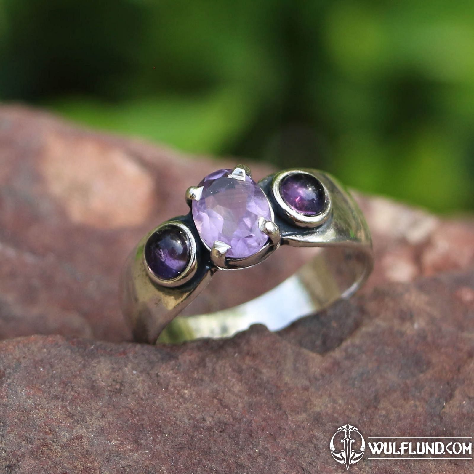 Bague Argent 925 Avec Améthyste 8,6 Carats - Style Serpent Cocktail - Taille 75