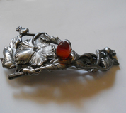 HAIR BROOCH WITH CARNELIAN - BIJOUTERIE FANTAISIE