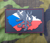 CZECH LION - FLAG, RUBBER PATCH, BLACK - MILITARY PATCHES