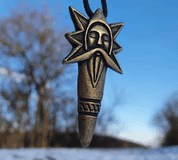 PERUN SLAVIC GOD, PENDANT, ZINC, ANT. BRASS - SLAVIC AMULETS