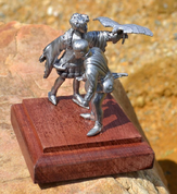 HAWKER AND HIS SERVANT, HISTORICAL TIN STATUE - PEWTER FIGURES