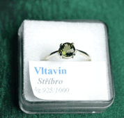 SILVER RING WITH MOLDAVITE, AG 925 - MOLDAVITES, CZECH