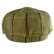 WOOL BLEND BAKER BOY HAT TWEED GREEN - CAPS, HATS FROM IRELAND