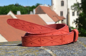 CEINTURE GOTHIQUE, ROUGE - CEINTURES EN CUIR