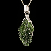 LORENA, MOLDAVITE, SILVER PENDANT - MOLDAVITES, CZECH