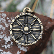 VIKING SHIELD, PENDANT, ZINC ANTIQUE BRASS - ALL PENDANTS, OUR PRODUCTION