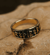 RUNIC RING FROM BRONZE - BRONZE HISTORICAL JEWELS