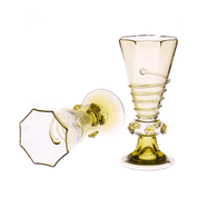 HISTORICAL GREEN GLASS GOBLET - HISTORICAL GLASS