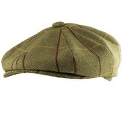 WOOL BLEND BAKER BOY HAT TWEED GREEN - HÜTE AUS IRLAND