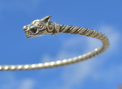 SILVER TORC, WOLVES FROM ICELAND, AG 925, 85 G. - TORCS - NECKLACES