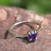 OCULAR, STERLING SILVER RING WITH AMETHYST - RINGS WITH GEMSTONES, SILVER