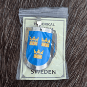 SWEDEN, MEDIEVAL SHIELD, KEY CHAIN, METAL, HANDMADE - KEYCHAINS