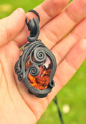 FIRE SHINE PENDANT, EPOXY RESIN - FANTASY JEWELS